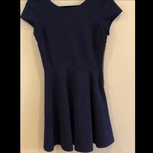 Deep blue short sleeve dress